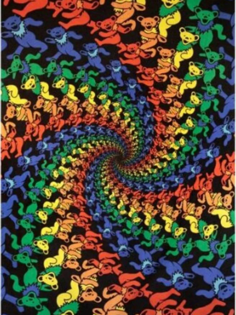 Grateful Dead 3D Dancing Bears Spiral Tapestry ~ 60